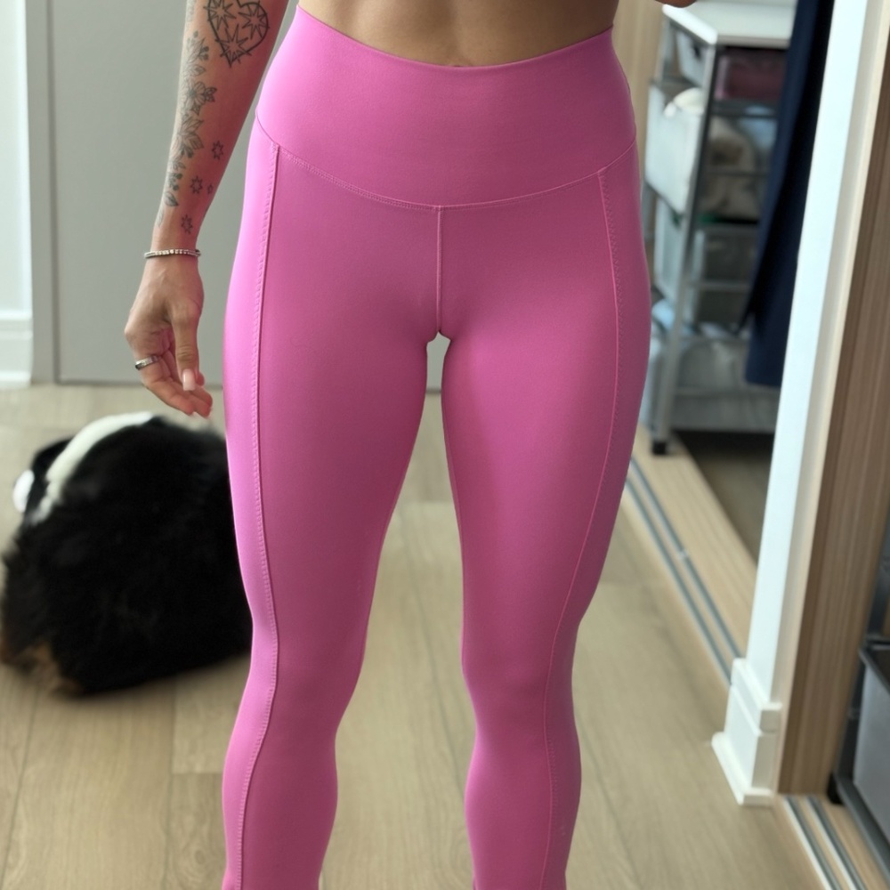 Nike One Women's High-Waisted Full-Length Split-Hem Leggings Playful Pink Small
